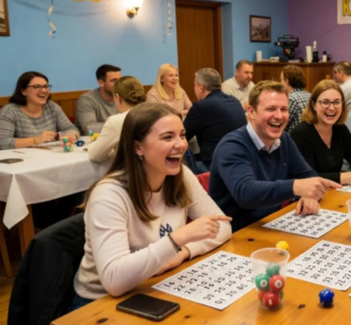 Różne pokolenia grające razem w bingo w klubie PETOVENTRA